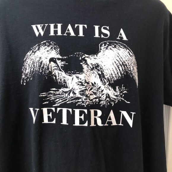 Veteran Eagle Men's Unisex Black Double Sided Graphic T-Shirt XL Gildan - Picture 4 of 8